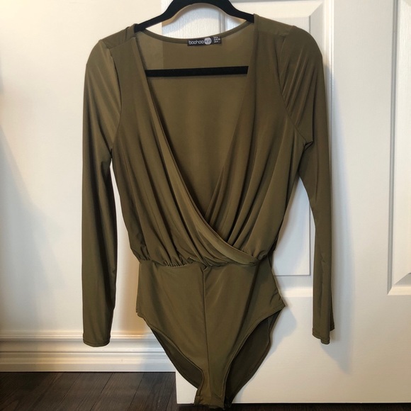 Long Sleeve Front Wrap Bodysuit - Picture 2 of 4